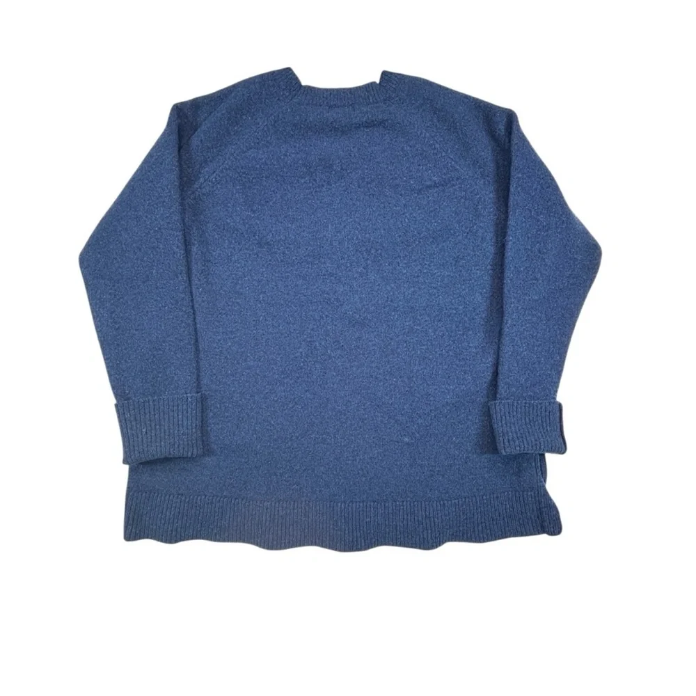 Pendleton Sweater X Large Blue Womens Long Sleeve 100% Lambs Wool Side Buttons